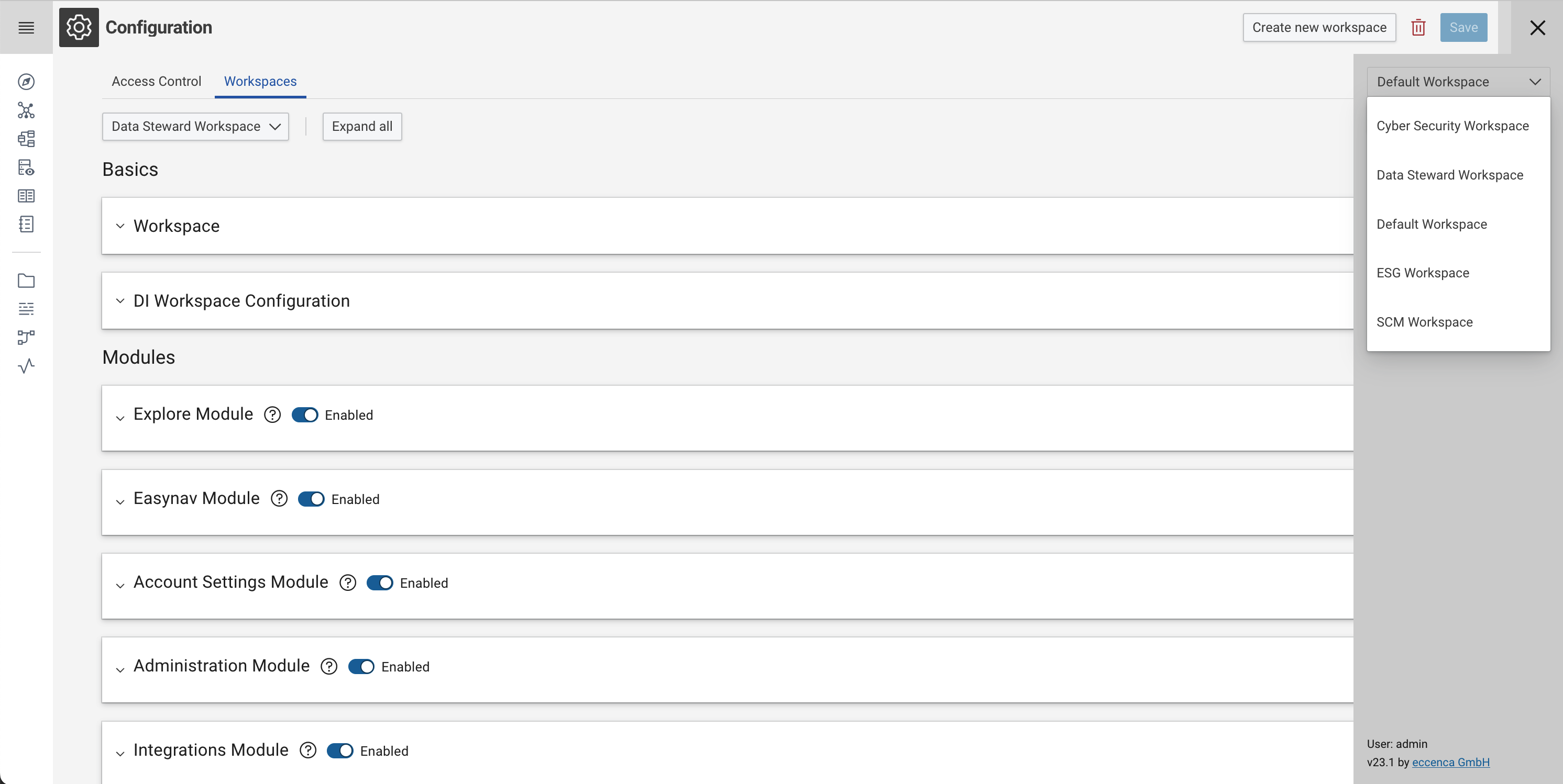 23.1: Explore - Workspace Selector 23.1: Explore - Workspace Selector